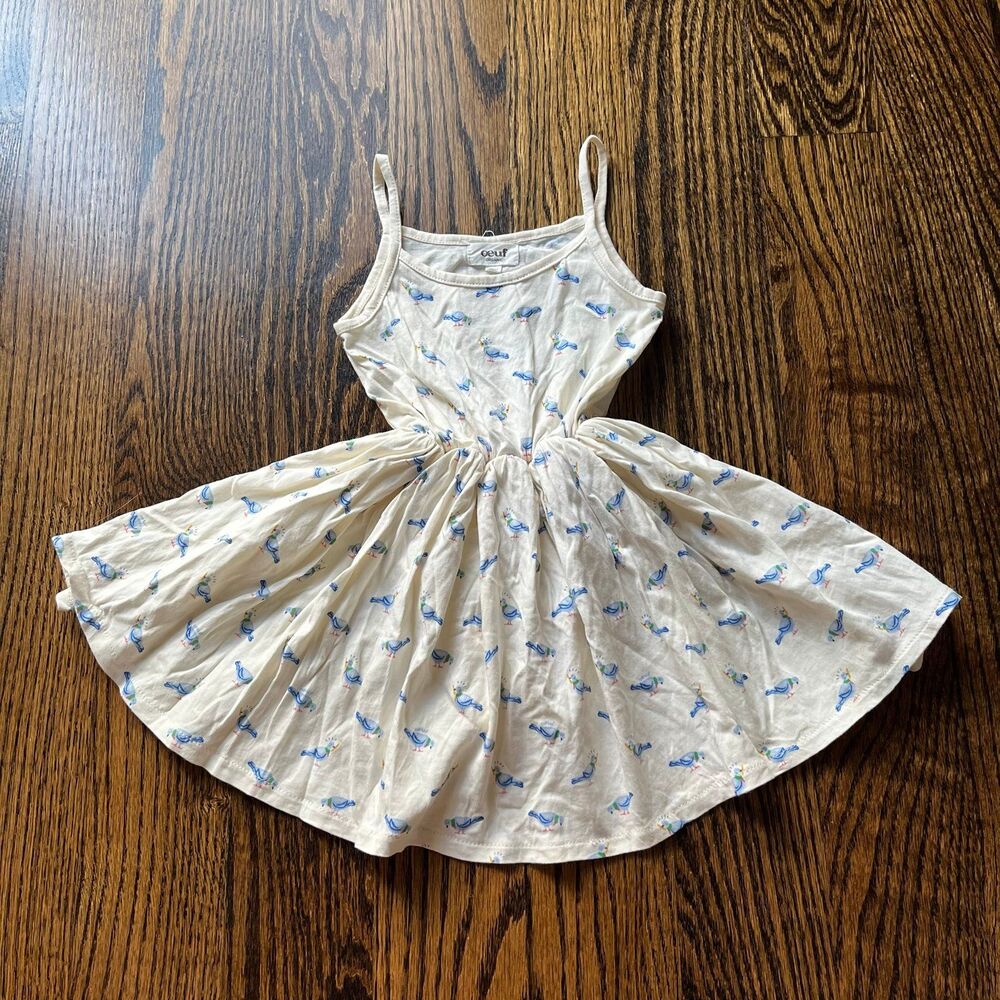 Oeuf Pigeon Printed Bodysuit Dress (2-3Y)